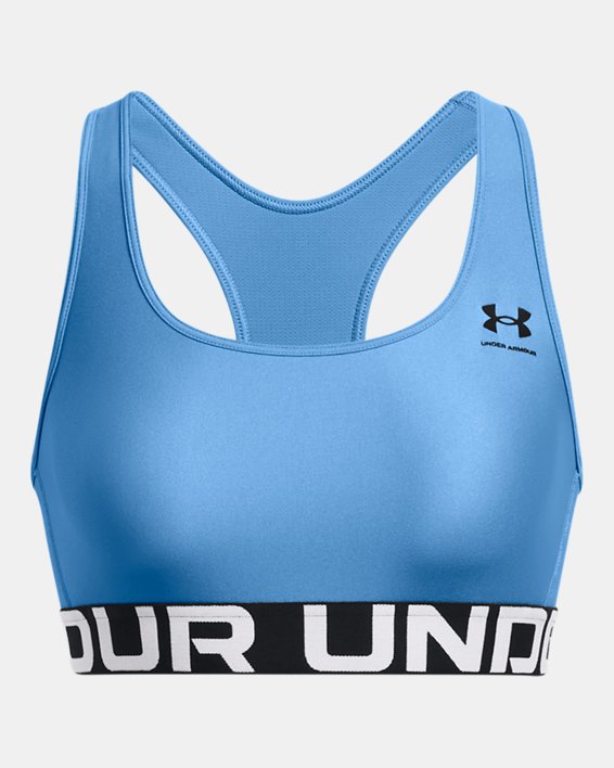 HeatGear® Armour Mid Sport-BH mit Branding für Damen, Blue, pdpMainDesktop image number 9
